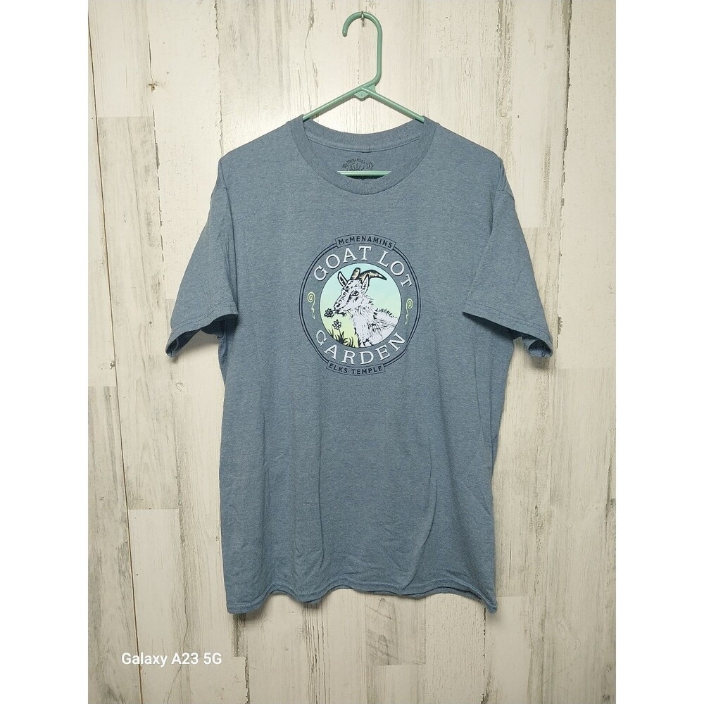 McMenamins Goat Lot Garden Men's Large Blue Tee